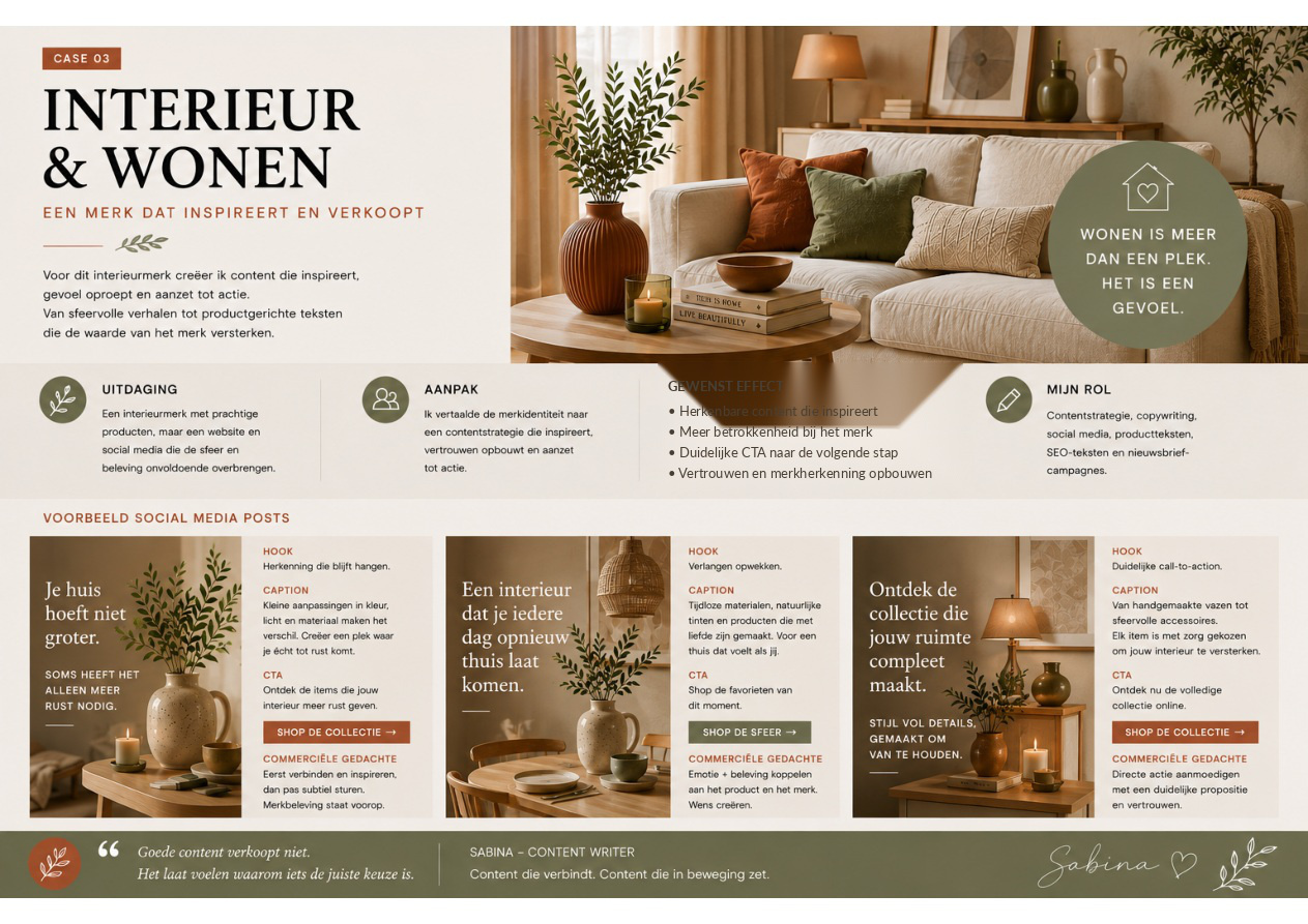 Case 03 — Interieur & Wonen